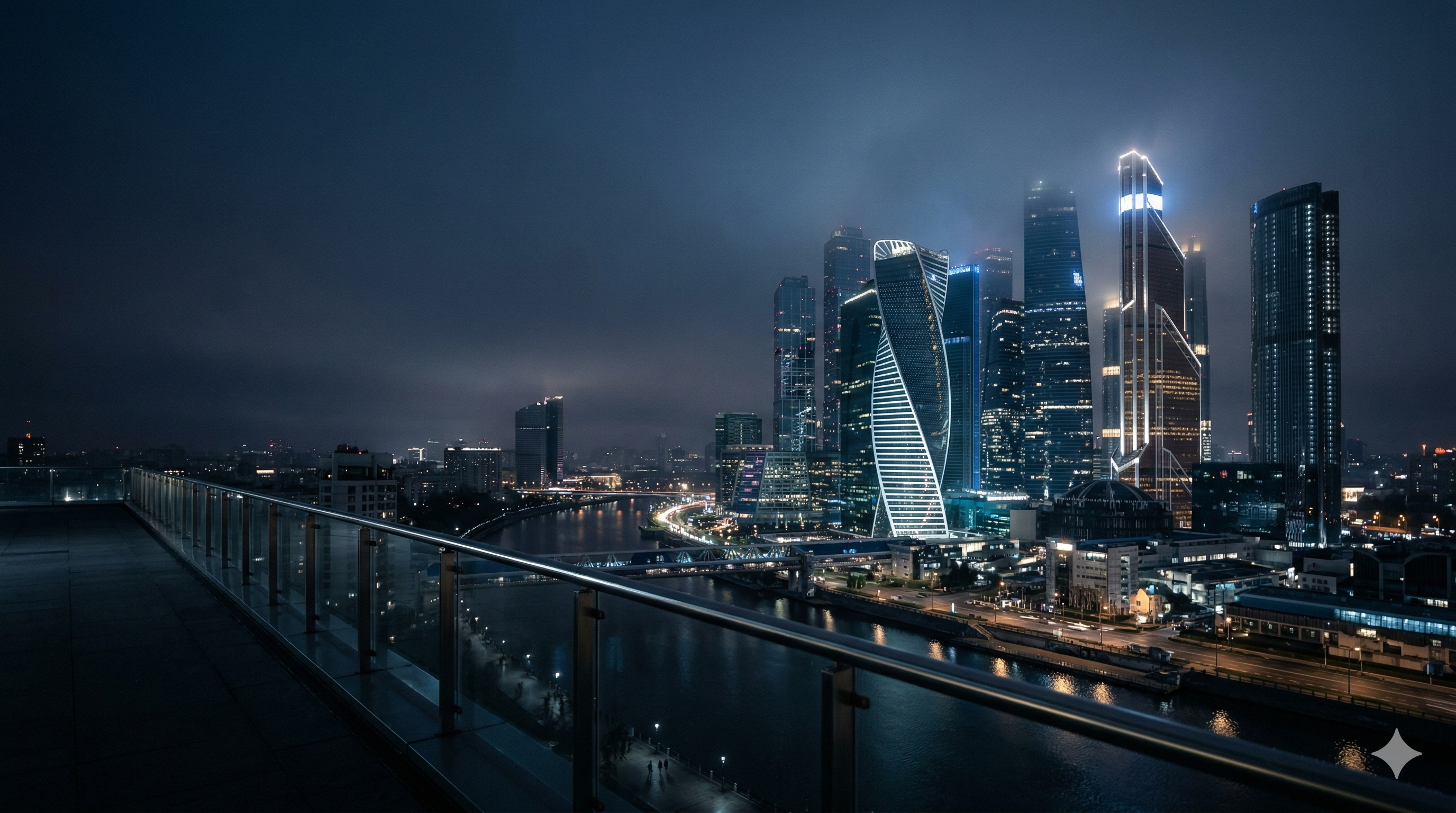 都市の夜景・建築 ヒーロー背景