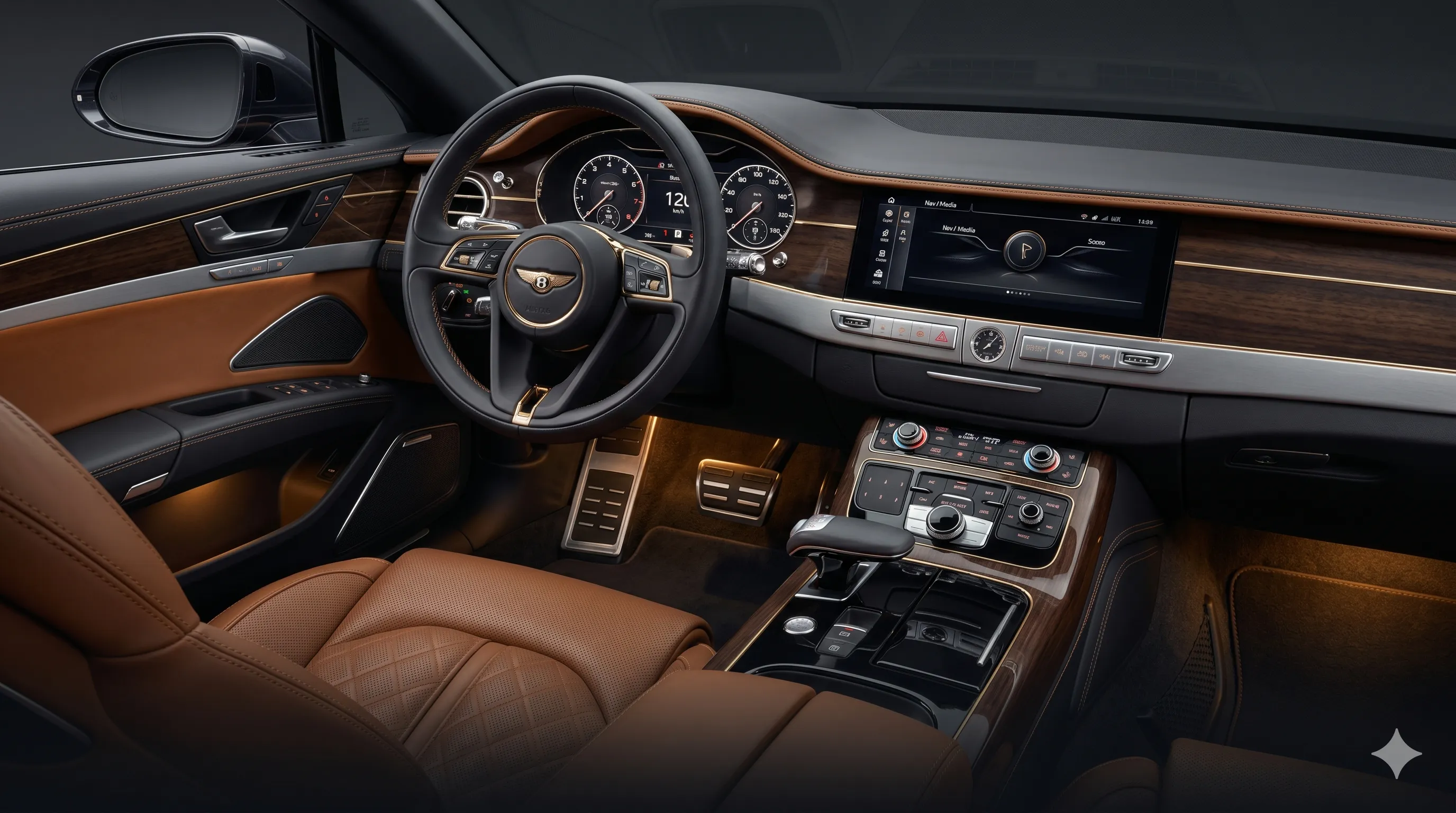 Luxury automobile interior dashboard