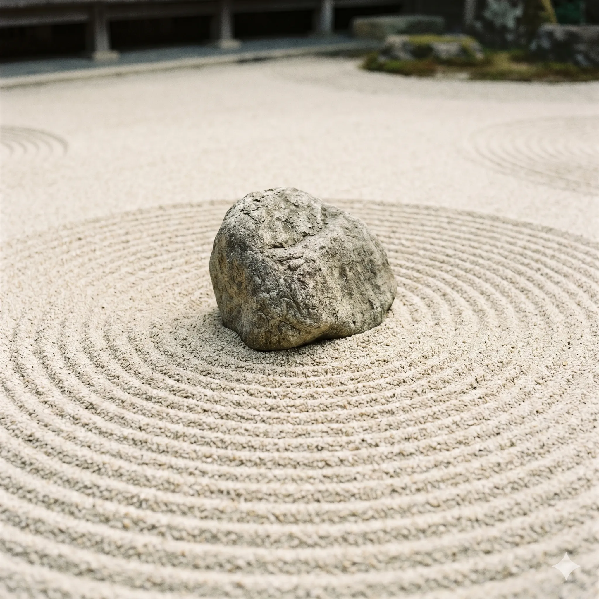 Stone on sand