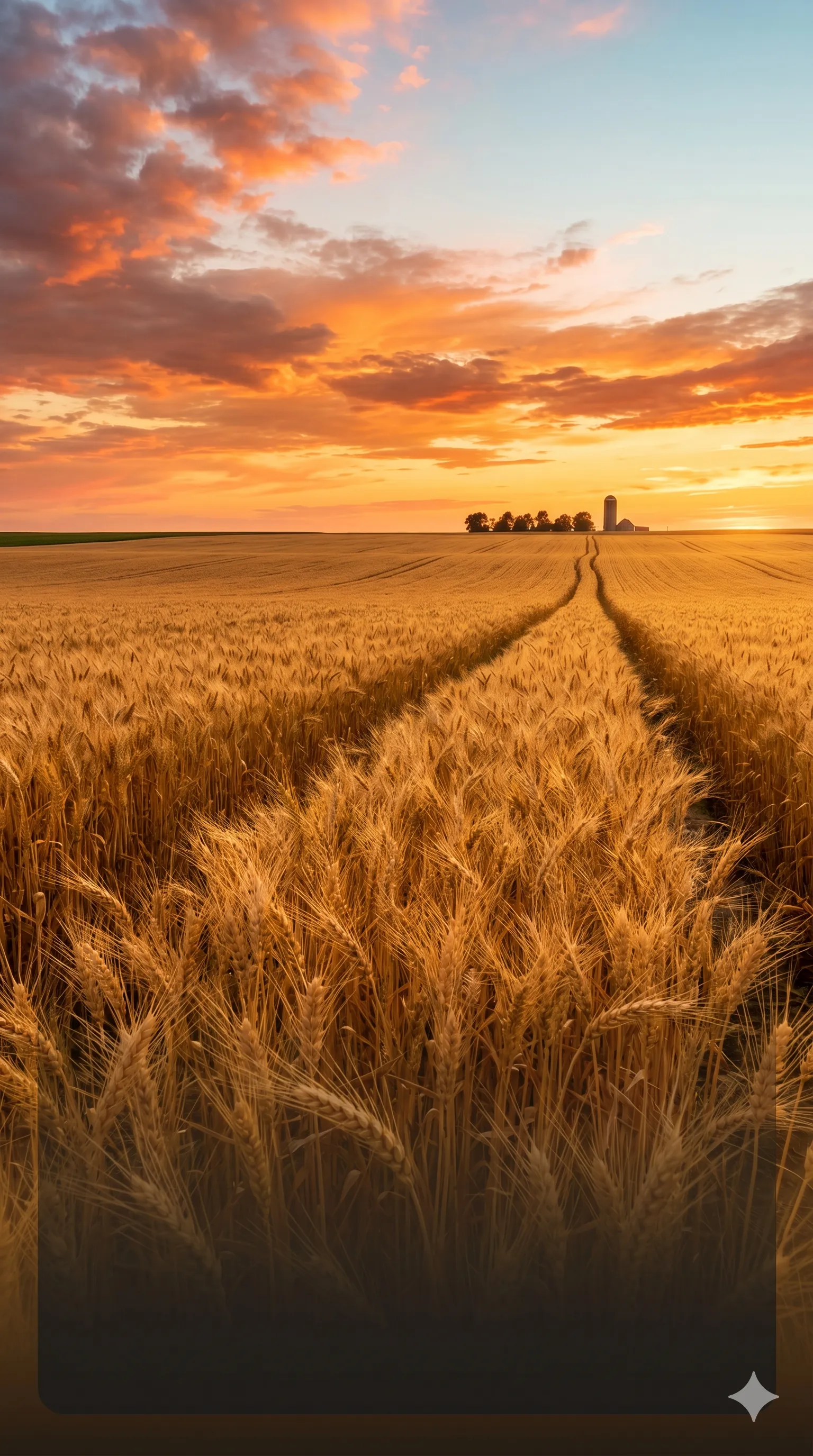 農地の夕日